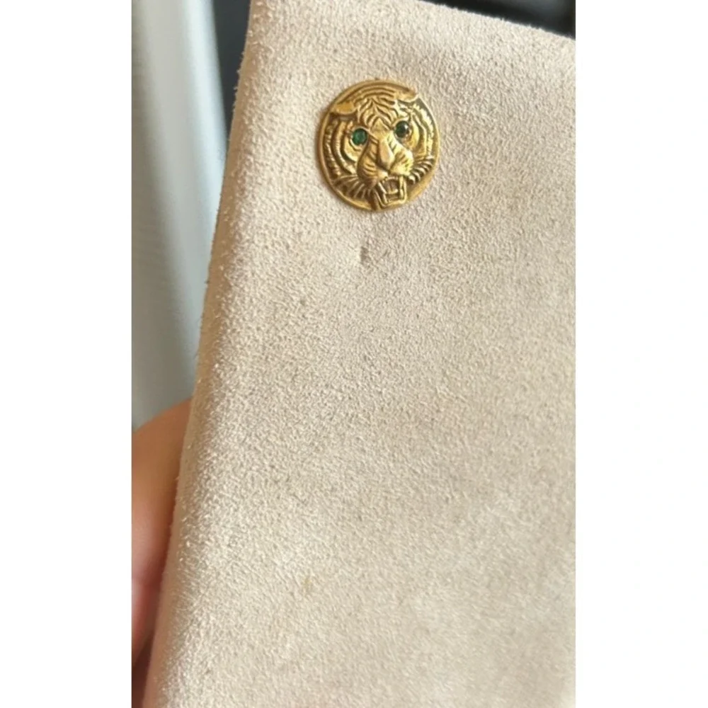 Vintage Tiger Head Lapel Pin Tie Tack 10K GR Rolled Gold Gucci Style Panther EUC